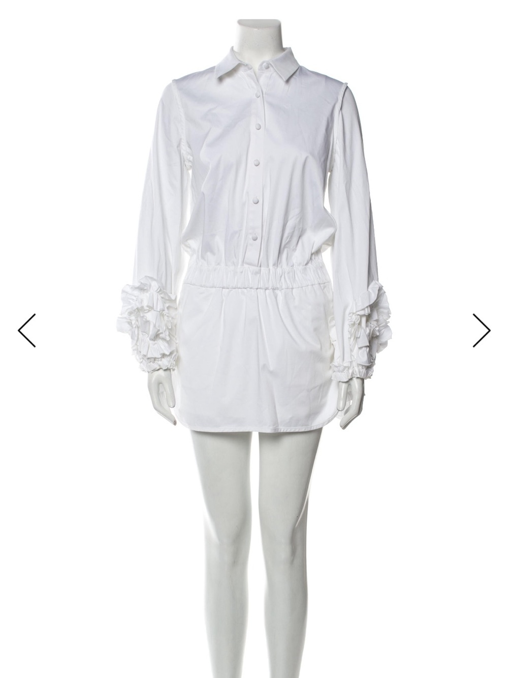 Alexis White Long-Sleeve Peplum Button-Front Blouse